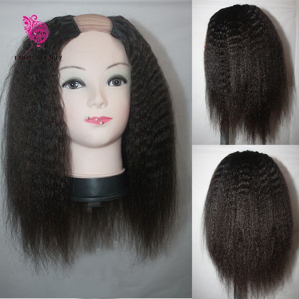 100% Virgin Brazilian U Part Wig kinky прямые человеческие волосы нами запчасти парики с ремнями и гребнями итальянской итальянской yaki upart