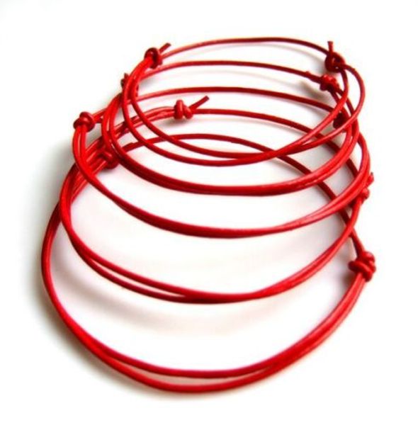 braccialetto registrabile fortunato degli uomini della donna dei braccialetti dei braccialetti del cavo di cuoio rosso Handmade della stringa dei monili di modo 100pcs/lot