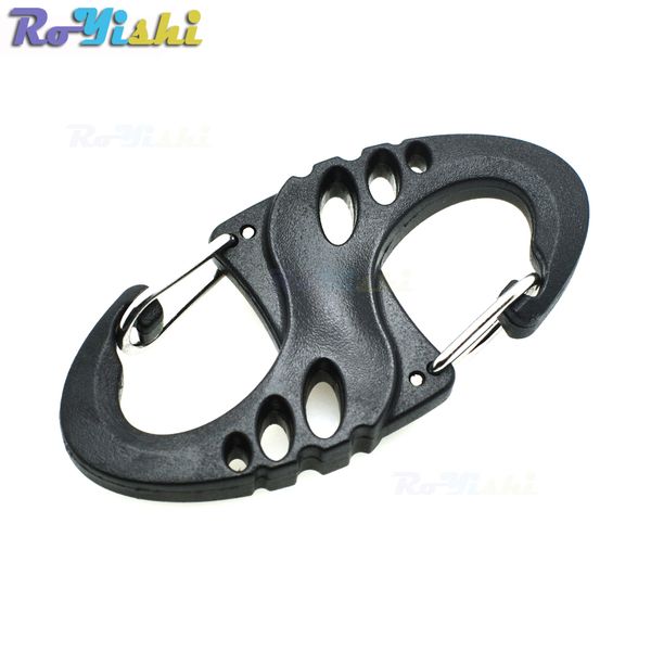 

100 шт. / лот S-Biner клип для Paracord браслет карабин 8 форма брелок черный