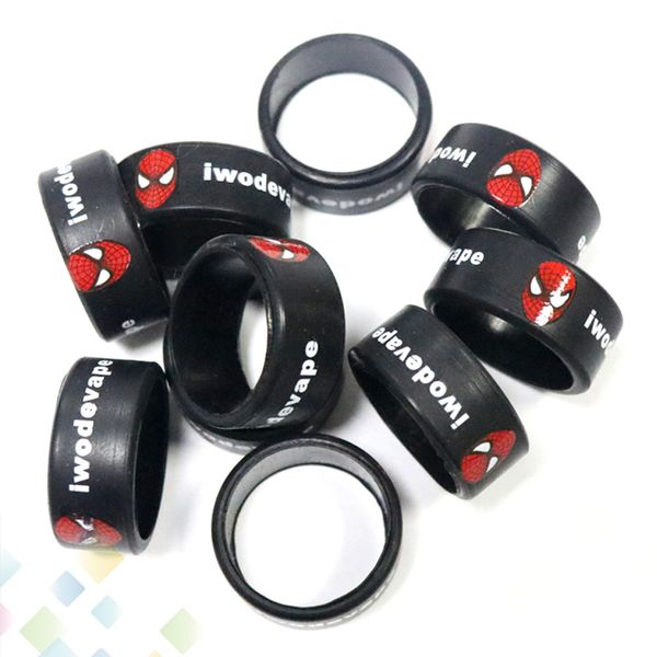 

Vape Band Silicone Rings with Spiderman Logo Black Pink 2 Colors 20*10 MM Size Rubber Rings fit RDA RTA Atomizer Mods DHL Free