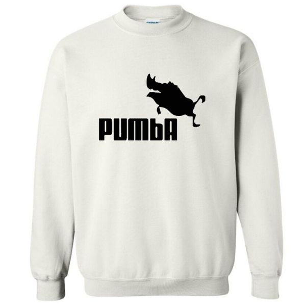 

Big size Top Quality Cotton blend men crewneck sweatshirt casual cool fashion PUMBA print mens hooides and sweatshirts 2017