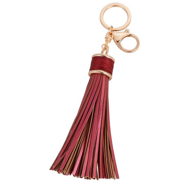 

Fa hion ca ual pu leather ta el women keychain bag pendant alloy car key chain ring holder retro jewelry
