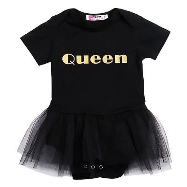 

2017 newborn baby girls one-piece letter tutu dress black, Red;yellow