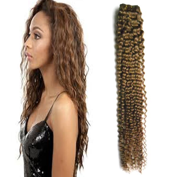 # 8 Light Brown não transformados virgem brasileiro encaracolado virgem tecer cabelo humano 100g tissage kinky curly extensões de cabelo humano pacotes 1 PCS