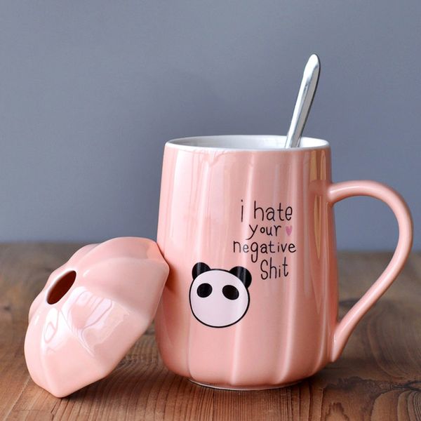 

wholesale- new geramic drinkware milk mugs fashion cartoon cute with lip creative mugs cups handgrip with included for friend gifts