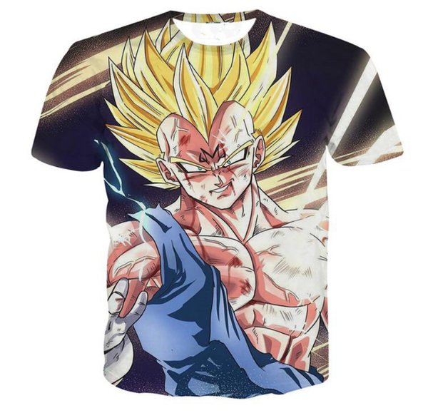 

новейшая мода женщины мужчины классический комический dragon ball z гоку / вегета смешно 3 d печати повседневная лето tee короткие футболки, White;black