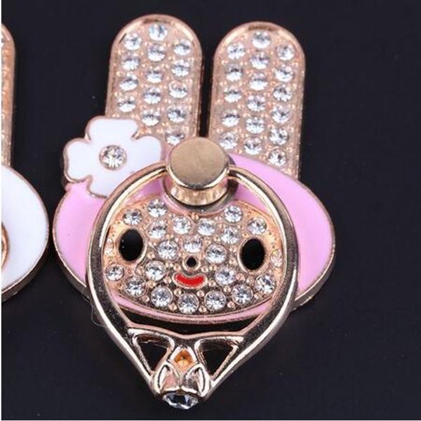 

the rabbit head of setting auger style universal phone holder mobile phone ring stent 360 degree rotation smartphone mount cartoon holder