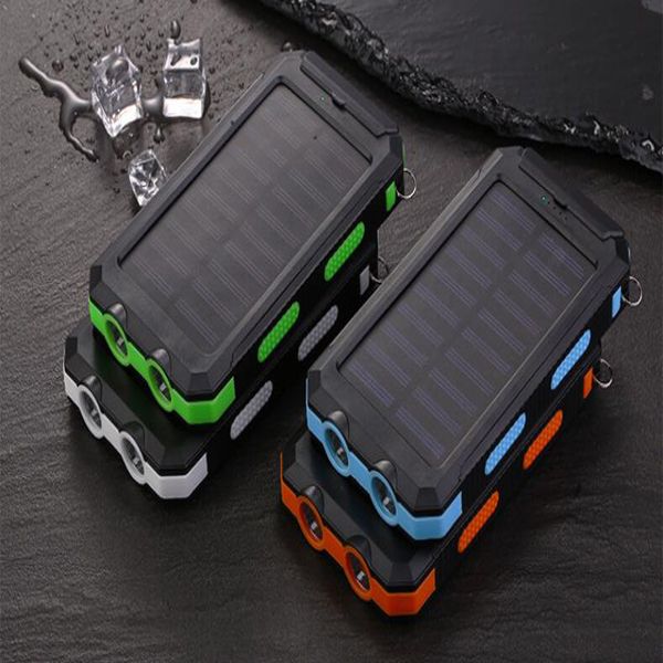 

8 colors outdoor, three solar 8140mah polymer power bank solar panel charging, waterproof, anti fall, dust-proof, with flashlight, sos