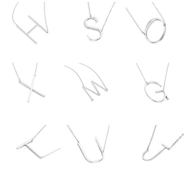 

good a++ new 26 english alphabet mother 's day jewelry gift wfn512 (with chain) mix order 20 pieces a lot, Silver