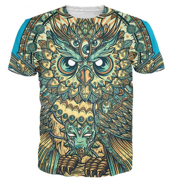 

raisevern новый мультфильм 3d майка бог сова мечты смешная печать лето tee топы фитнес снаряжение одежда 3d tee топ, White;black
