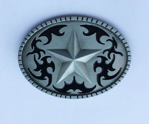 

Western Texas Star Belt Buckle By Crazy Fun Metal SW-BY557 suitable for 4cm wideth snap on belt with continous stock