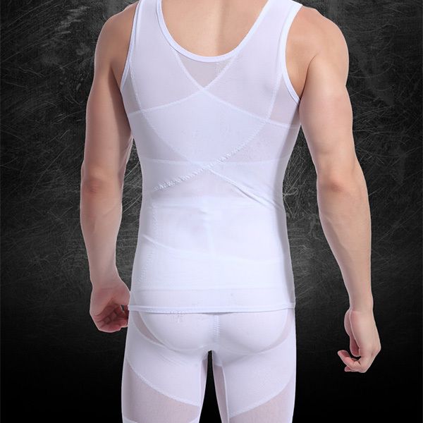 Wholesale- Mens Shapewear Body Shaper Top Vest Corset Tummy Control Muscle Elastic Waist
