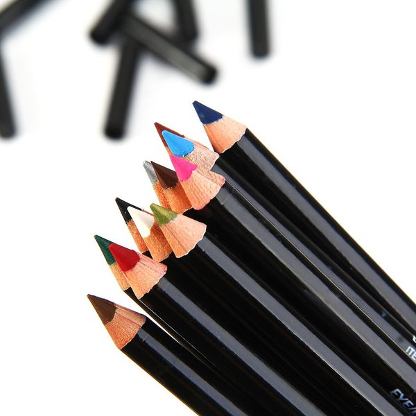

wholesale- 12 pcs set ladies colorful waterproof eyeliner pencil long lasting eye pencil kit makeup cosmetics eye liner pencil kit