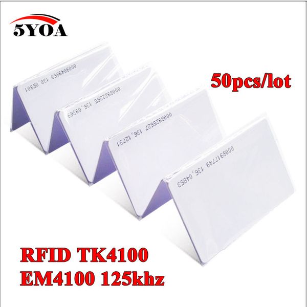 50pcs 5YOA EM4100 125khz ID Keyfob Tag RFID Tag Scheda di controllo accessi Porta Chave Card Sticker Key Fob Token Ring Chip di prossimità