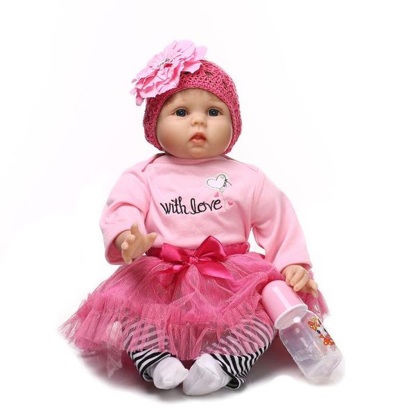 Silicone Reborn Baby Educational Princess Baby Doll 22 Inch Cloth