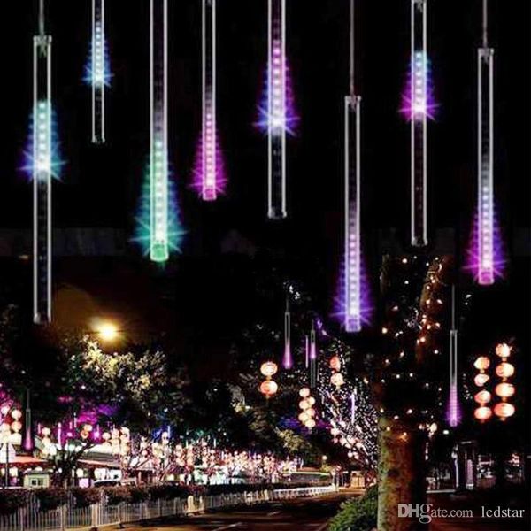 

20cm 30cm 50cm meteor shower string 8 tubes waterproof led christmas lights ac 100-240v for wedding garden lighting