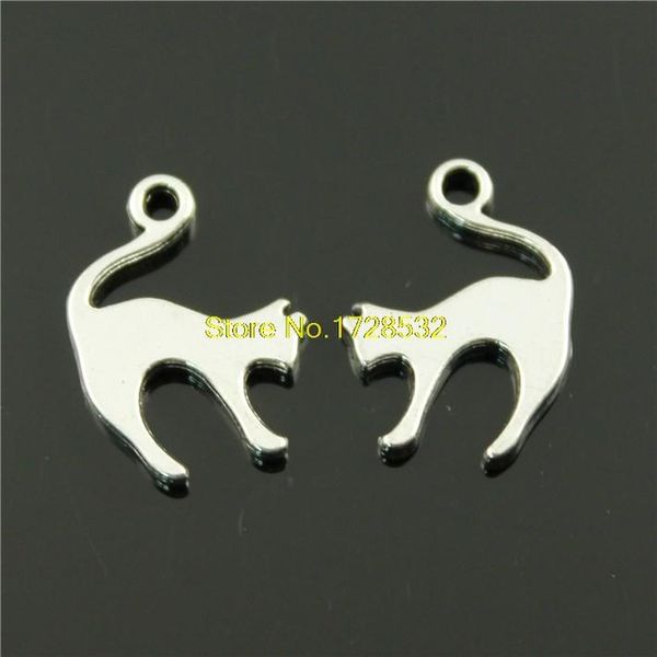 

wholesale-10pcs 19*14mm antique silver color cat charms, Bronze;silver