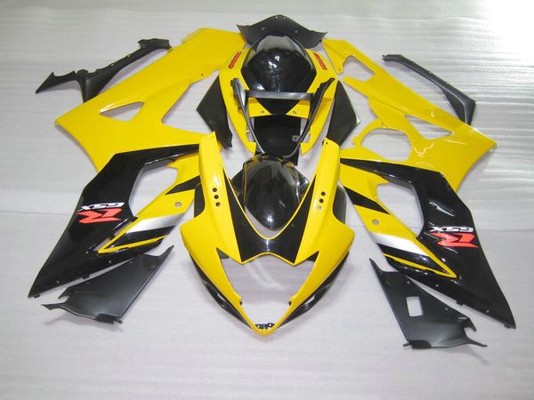 Kit di carenatura personalizzabile per lo stampo a iniezione per SUZUKI GSXR 1000 2005 2006 Giallo Black Fairings Set GSXR1000 K5 05 06 OT30