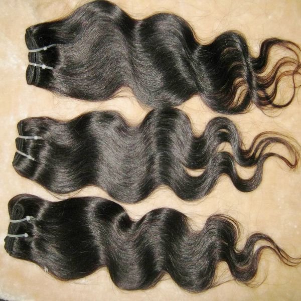 Atacado processado cabelo brasileiro tecer onda natural 20 pçs / lote natural cor corporal onda de onda fast transporte rápido