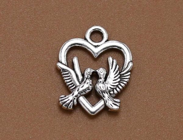 

100pcs/lot 18.5*15mm antique silver the dove of peace charms pendant diy jewelry findings components charms 2017 sale, Bronze;silver