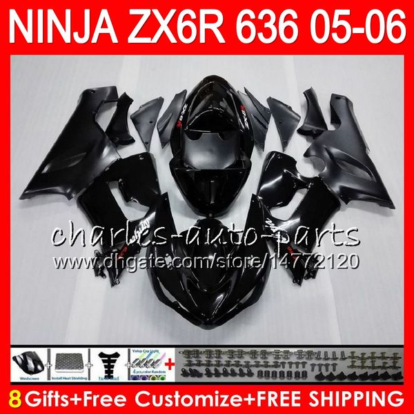 

8Gifts 23Colors Bodywork For KAWASAKI NINJA ZX-636 ZX-6R 05-06 600CC Stock black 27NO25 ZX 636 ZX 6R 2005 2006 ZX636 ZX6R 05 06 Fairing kit