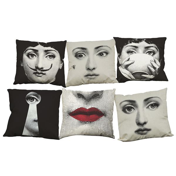 

lina cavalieri pattern linen cushion cover home office sofa square pillow case decorative cushion covers pillowcases without insert(18*18