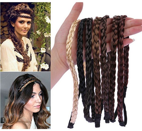 New Arrivals Hair Accessories Synthetic Hair Band Plaited Plait Elastic Bohemia Braids Headband Hairband Cheap Floral Headbands Jeweled Headbands From