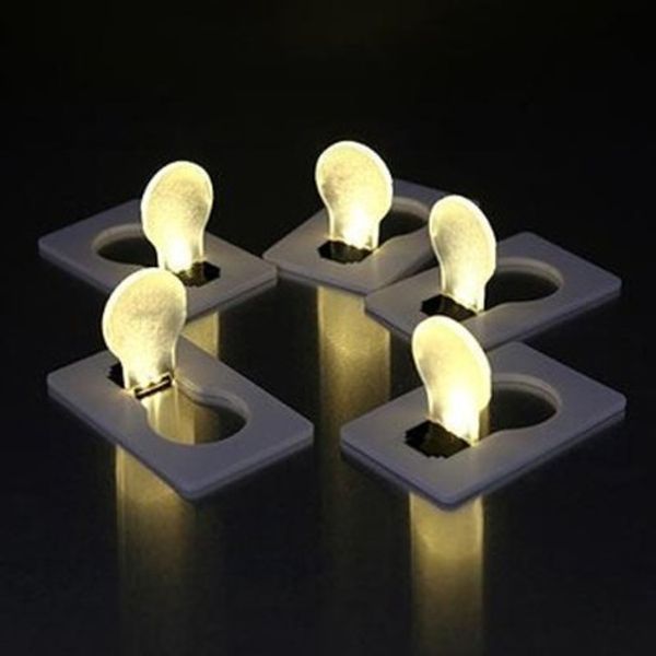 Gece Işıkları Taşınabilir Cep LED Kart Işık Cüzdan Cüzdan Lambası Ampuller Kamp Yürüyüş Açık DIY Logo