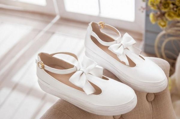

round head spring 2017 sweet woman shoes furuisource, Black
