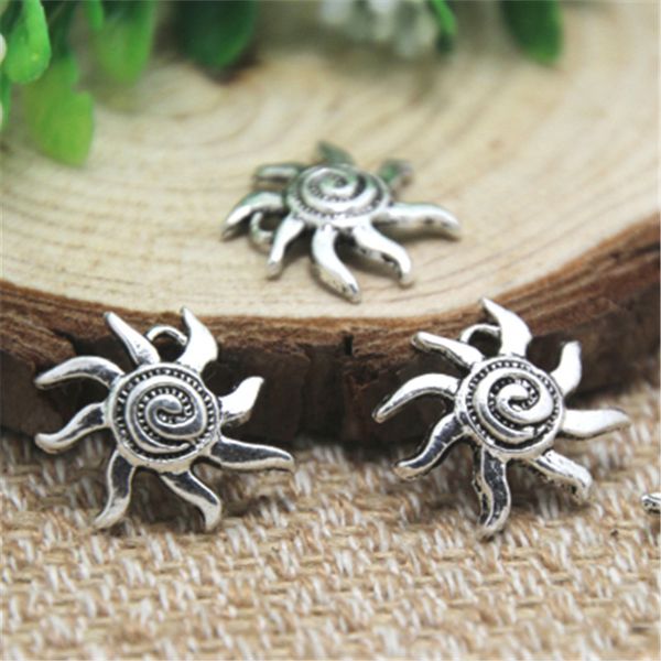 

25шт-Солнце прелести, античный Тибетский серебряный замечательный современный ди