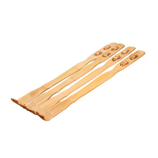 

wholesale- wooden itch massage roller bamboo itching self massager back scratcher wooden body stick roller backscratcher tools 1pc