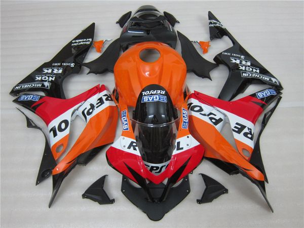 

injection molding fairings for honda cbr600rr 07 08 orange black fairing kit cbr600rr 2007 2008 ot30