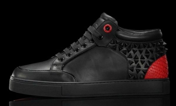 

2017 new fashion 12 colors royaums men sneakers high men casual shoes serpentine pattern personality styles plus size 36-47, Black