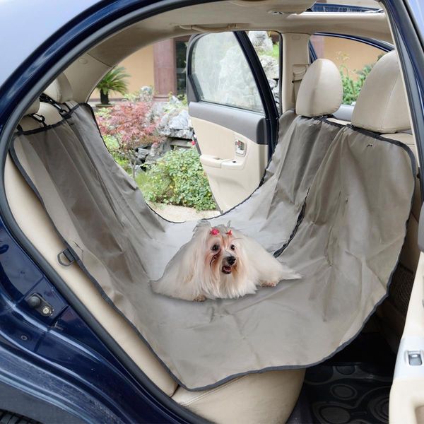 

oxford heavy duty waterproof pet dog car hammock back seat cover mat coffee