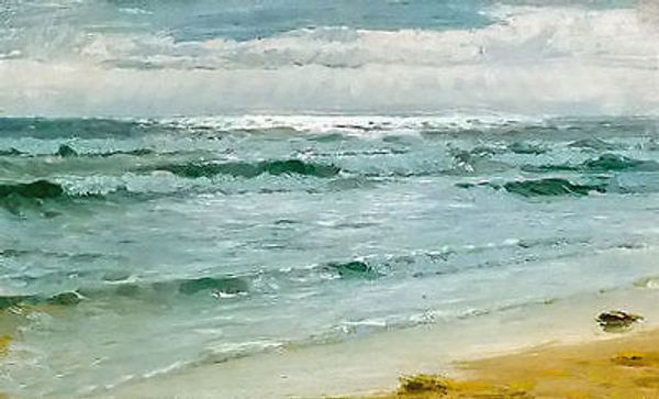 

framed peder severin kroyer - seascape mar en skagen with ocean waves,hand painted art oil painting on canvas.multi size s019