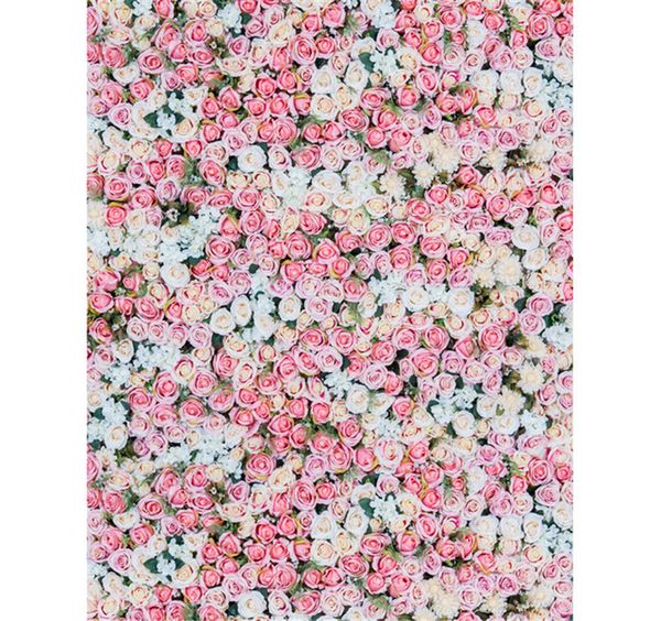 Vinyle Photographie Décors 2017 Blanc Rose Printemps Fleurs Mur Toile De Fond De Mariage Élégant Jardin Photo Fond 5x7ft