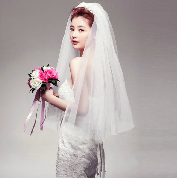 

wedding veils wedding veil headpieces for wedding bridal accessories bridal veils multi-layer simple short veils with comb, Black