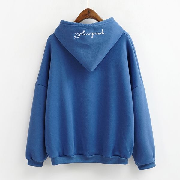 

wholesale- korean autumn 2017 hoodies women winter cute bf kawaii hoodie embroidered letter christmas ulzzang harajuku sweatshirt women, Black