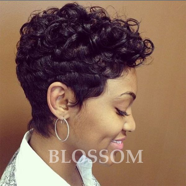 Wigs For Black Women Pixie Short Curly Hair Wigs Brazilian Human