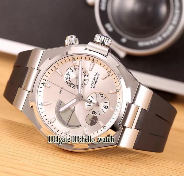 

New Overseas Dual Time White Dial Power Reserve 47450 Automatic Mens Watch 47450/B01A 316L Steel Case Rubber Strap Sport Gents Sport Watches