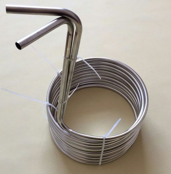 

wort chiller, 3/8" x 25' food grade 304 stainless steel wort cooling coil or malt juice cooler for homebrew
