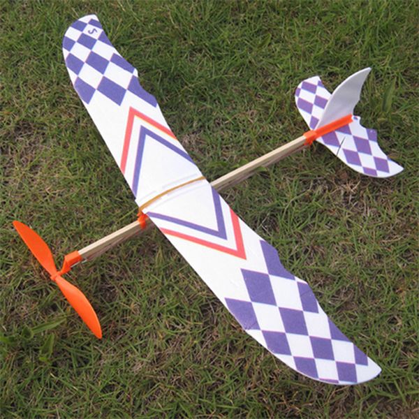 

New Creative Rubber Band Elastic Plastic Glider Flying Plane Airplane Model DIY Kids Intelligence Toy Gift