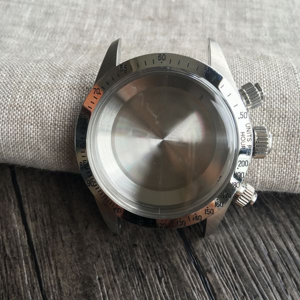 

Diy watch ca e kit for valjoux 72 movement dt 6263 6265 lug 19mm with 316 tainle teel ilvery bezel