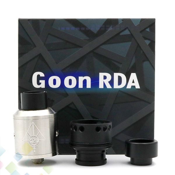 

528 GOON RDA Atomizer Kit come with 2 Drip Tips Black GOON Chuff 24mm PEEK Insulators 3 Colors fit 510 Mods DHL Free