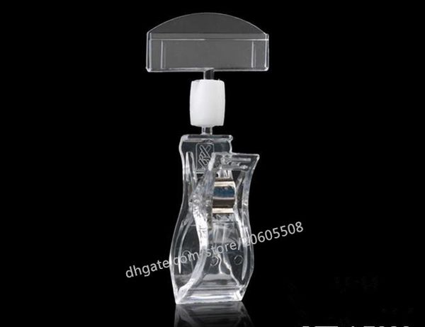 

wholesale 50pcs good quality clear pop plastic sign paper card display price label tag promotion clips holders in supermarket retails