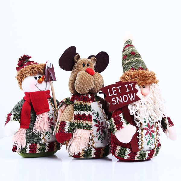 

wholesale- table ornament snowman/ moose/ cute santa claus design indoor christmas standing decoration supplies