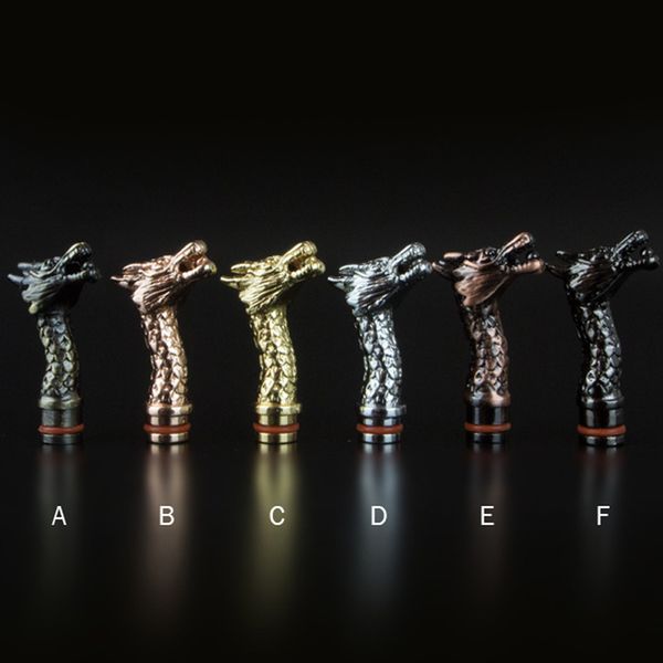 

Metal Dragon Drip Tips Dragon Drip tip with a pearl on mouth high quality Metal 510 Mouthpiece 6 Colors fit Atomizers DHL Free