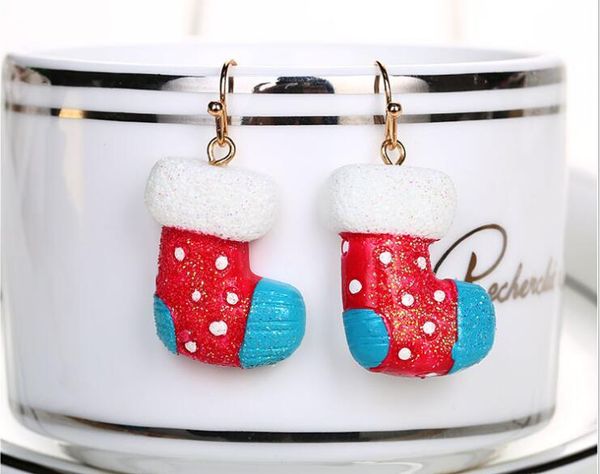 

new earrings for women trendy jewelry christmas earrings creative shoes boots christmas earrings female new jewelry, Silver