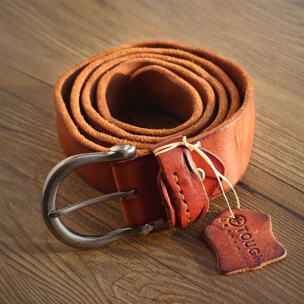 

vintage cowboys 100% real full grain brown genuine leather belt men ceinture soft coffee jeans, Black;brown