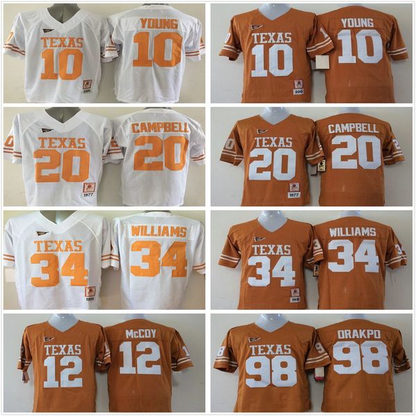 

Texas Longhorns Jersey College 10 Vince Young Football 20 Earl Campbell 34 Ricky Williams 12 Colt McCoy 98 Brian Orakpo